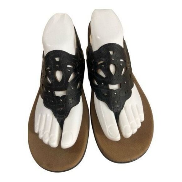 Rockport Women Ridge Black Sling Back Sandals Size 6.5 Flats Casual Comfort - Picture 4 of 12